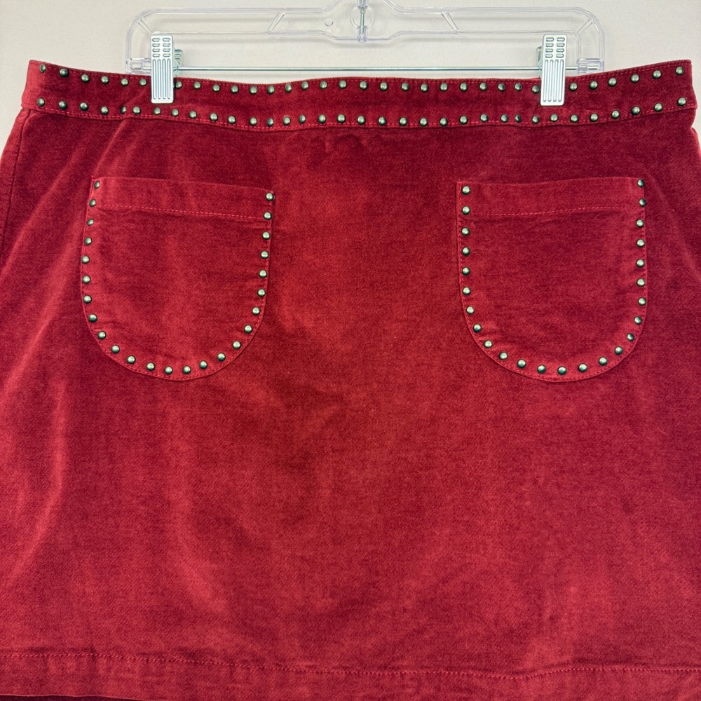 Mossimo Supply Co Womens Burgundy Corduroy Studded Pocket Mini Skirt Size 18 NWT